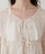小花柄前リボンラッフルブラウス