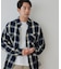 【Enlude】オンブレチェックフリンジオーバーシャツ
