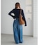 袖口レース使いスクエアネックプルオーバー
