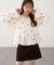 花柄刺繍シャーリングブラウス