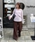 【umm.】フラワーモチーフモヘアライクルーズニット