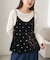 ドット刺繍ベロアキャミ