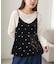 ドット刺繍ベロアキャミ