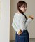 袖口レイヤード風クルーネックニット