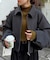 リブ袖口ボタンタートル