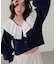 コットンレース使い衿フリルニット《WEB限定カラーあり》