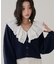 コットンレース使い衿フリルニット《WEB限定カラーあり》