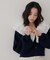 コットンレース使い衿フリルニット《WEB限定カラーあり》