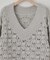 ポコポコ編みVネックニット