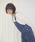 【umm.】リボンポケット花柄サロペット