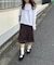 【umm.】起毛レースミドルスカート
