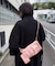 【６色展開】ポーチ付きフロントタックショルダーバッグ