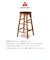 Natural wood high stool