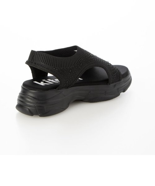 HIMIKO ニットサンダル　ダッドソール ストレッチ キラキラ 厚底　26 kitson ニット 厚底 キラキラ サンダル｜ハスキーシューズ