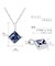 ネックレス レディース スクエア サファイア 0.2ct PT900 プラチナ K18 ゴールド