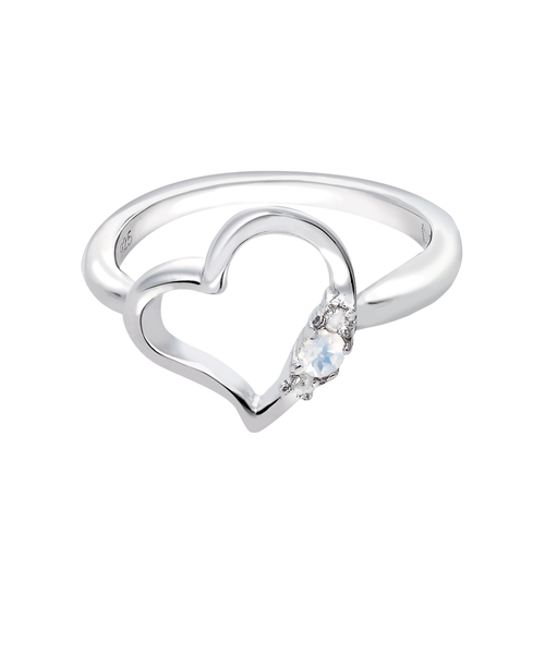 リング 指輪 レディース シルバー925 オープンハート ダイヤモンド