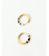 ステンレス ブラックエナメル フープピアス