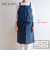 ウォッシュドコットンクロスエプロンNVネイビーブルー