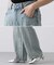 パール付デニムストレートパンツ