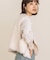 ベロア袖チュールボートネックカットソー
