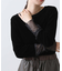ベロア袖チュールボートネックカットソー