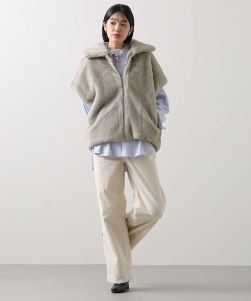 1＿エコファー襟付きベスト｜グレディブリリアンの通販｜&mall