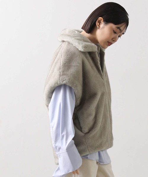 1＿エコファー襟付きベスト｜グレディブリリアンの通販｜&mall