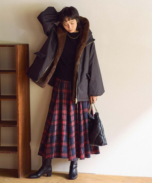 2＿モールチェックWリブSK｜グレディブリリアンの通販｜&mall