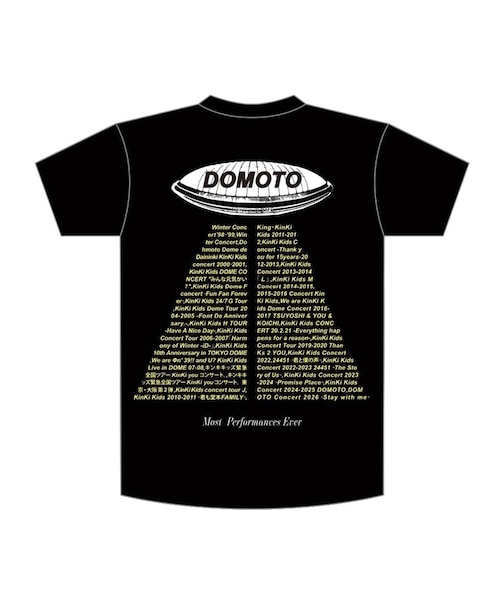 DOMOTO Concert 2026 Stay with me Tシャツ Tシャツ BLACK【2026年9月以降順次発送予定】｜アンドモールイベント