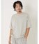 9.5oz ストレッチフライス ミジンボーダーヘムリブ ショートスリーブTシャツ