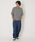 9.5oz ストレッチフライス ミジンボーダーヘムリブ ショートスリーブTシャツ