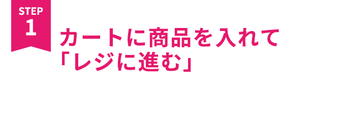 カートに商品を入れて「レジに進む」