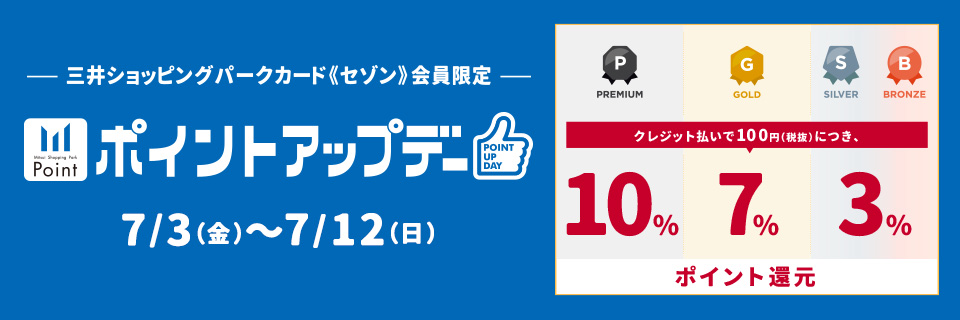 三井ショッピングパークカード≪セゾン≫会員限定 ポイントアップデー