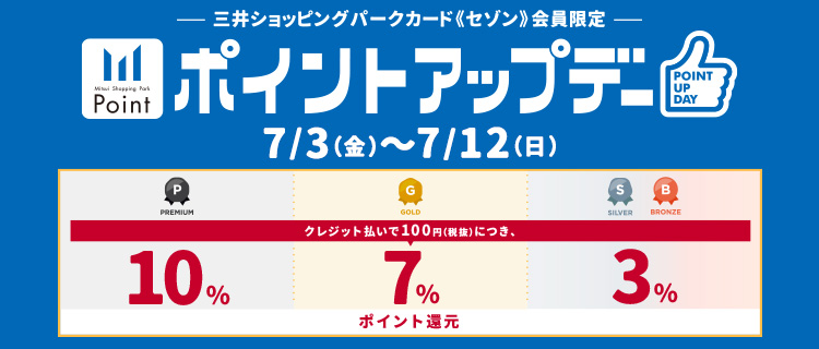 三井ショッピングパークカード≪セゾン≫会員限定 ポイントアップデー