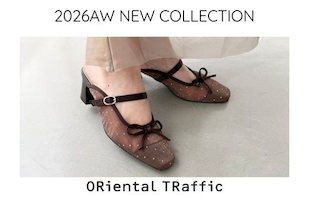 【ORiental TRaffic】＼新色追加／ラインストーン×リボンシアーパンプス