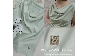 【 RECOMMEND TOPS - Draped off shoulder top 】