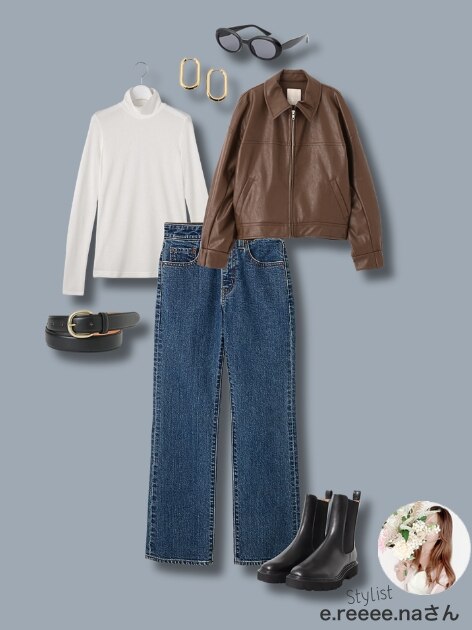 JENNE 2wayハイウエストリラックスデニムパンツ ネイビー Mサイズ