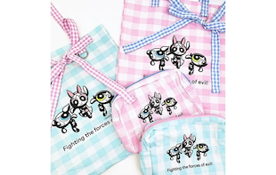 パワパフのギンガムチェックトートとポーチ。女子っぽさが可愛い！