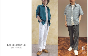 シンプルな夏のメンズファッションは重ね着レイヤードでレベルアップ