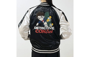 名探偵コナンのスケボー刺繍がかっこいい！メタリックの生地が高級感ある唯一無二のスカジャンです。