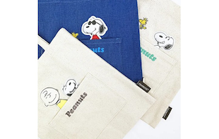 ぷっくり感がたまらない！スヌーピーのひょっこり顔出すアップリケが可愛すぎるトートバッグ