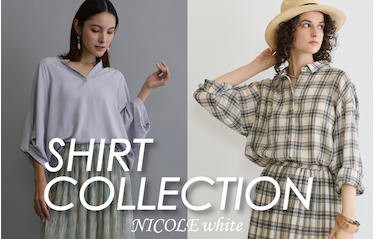 NICOLE white 春シャツ
