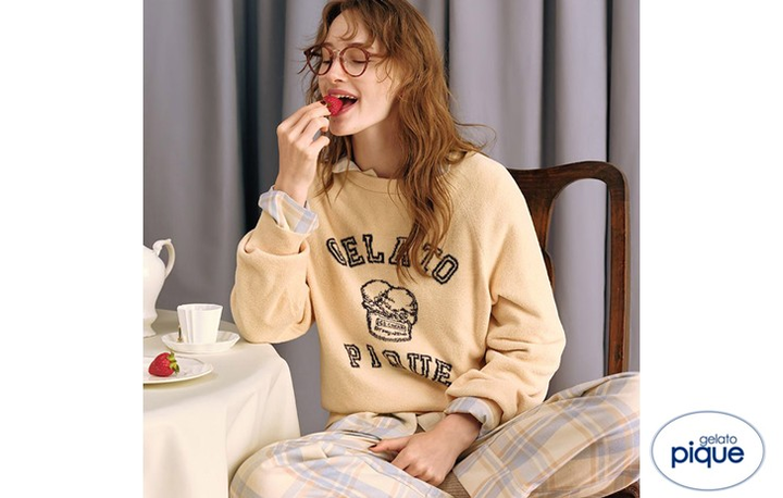 新品♫gelato pique♫パウダーロゴジャガードドレス＆レギンス♫ gelato pique☆パウダーロゴジャガードショートプルオーバー