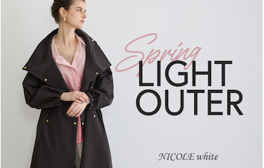 NICOLE white 春ライトアウター