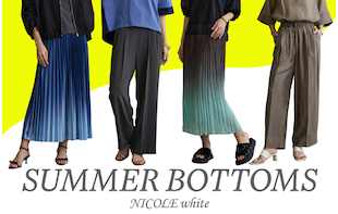 NICOLE white 夏ボトムス
