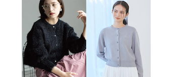 ショート丈カーディガンでスタイルアップさせる