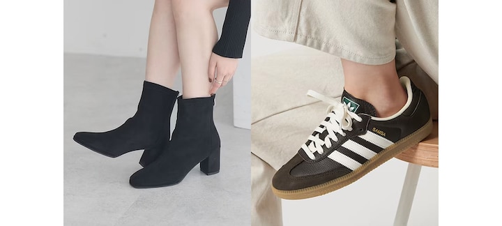 3. 足元は秋らしさと防寒性を重視