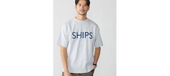 【SHIPS別注】ロゴ プリント Tシャツ（メンズ）