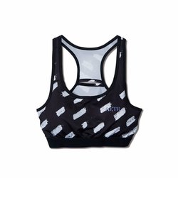 220-086021　W BRUSH STROKES SPORTS BRA　BLACK　618655-0001