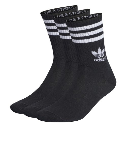 IL5022　U MID CUT CREW SOCKS　BLACK　666005-0001